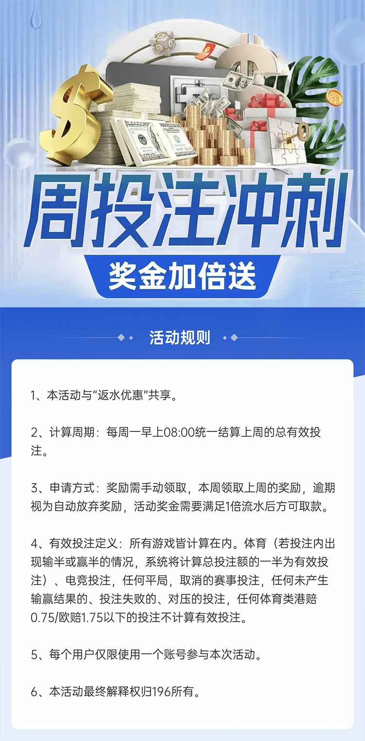 周投注冲刺奖金加倍送